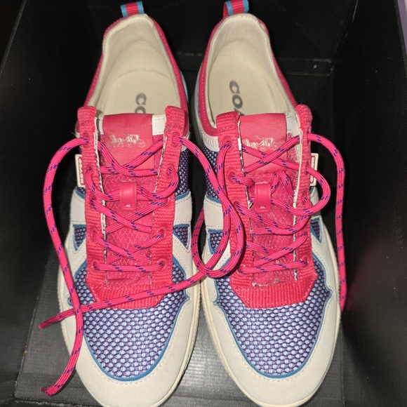 Coach Women's Pink and Cream Sneakers - Picture 8 of 10